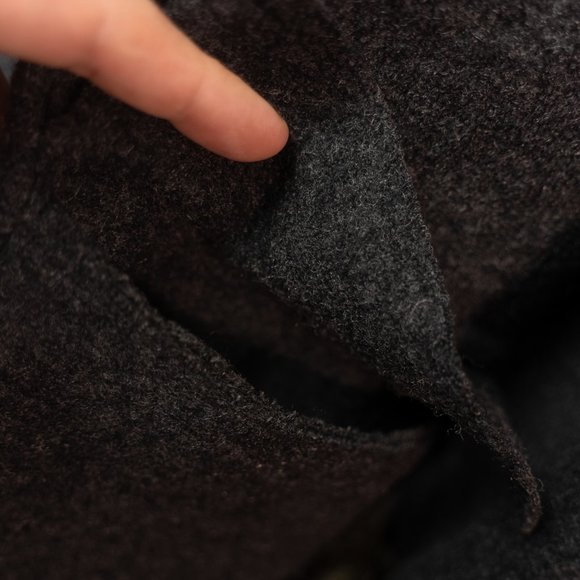 Vintage Hilary Radley Gray Wool & Fur Coat - Picture 9 of 11